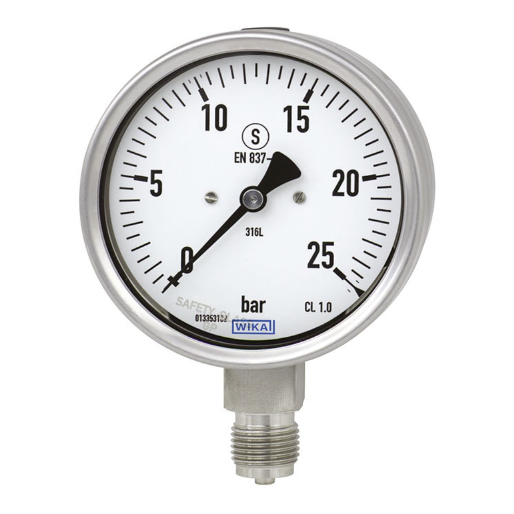 Wika Pressure Gauge 3" 0-20 Bar 3/8" Bottom Connection