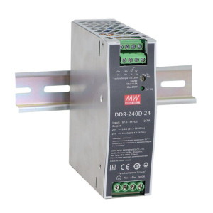 Meanwell DC-DC Ultra slim Industrial DIN rail converter; Input 16.8-33.6Vdc; Single Output 24Vdc at 10A-DDR-240B-24