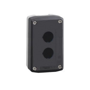 Schneider Empty Enclosure Plastic, Dark Grey lid, for push button 2 cut-outs-XALD02