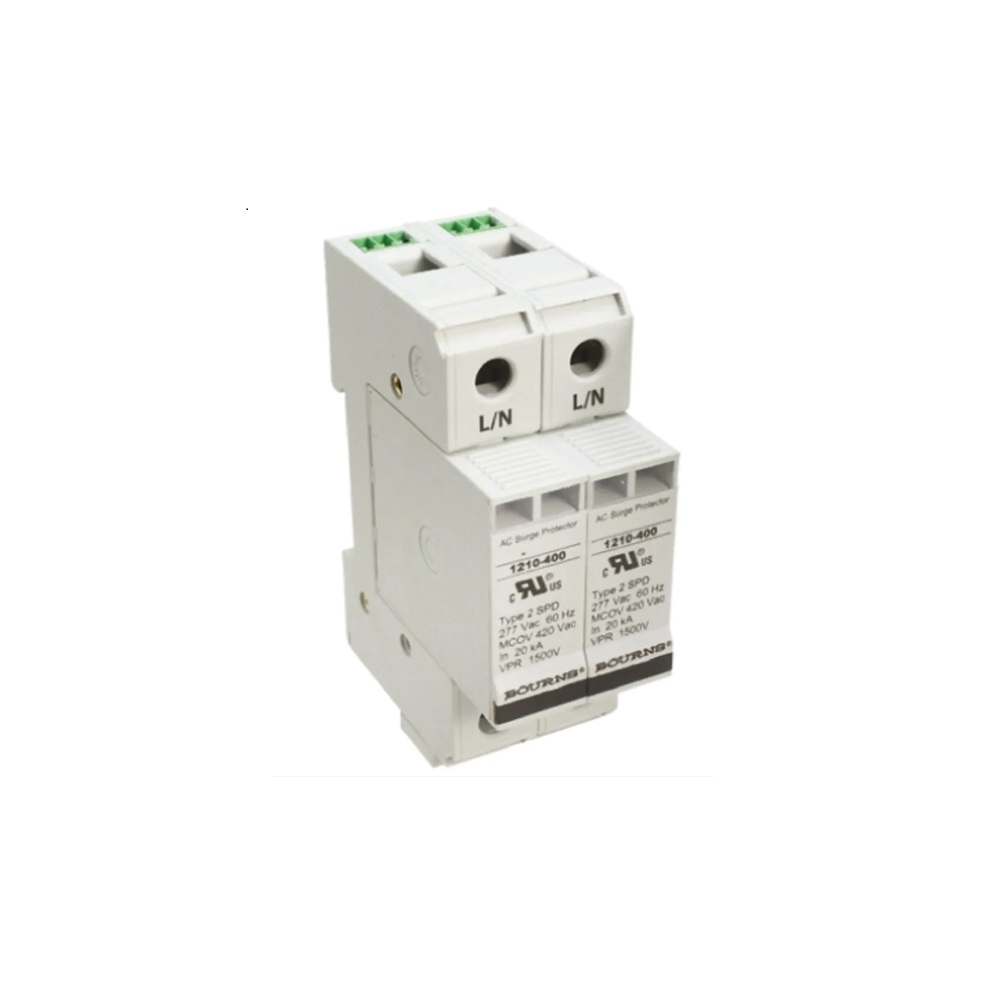 Bourns 1210 Surge Arrester 600 V ac Maximum Voltage Rating 100kA Maximum Surge Current 2 Pole Protector-1210-2S-400