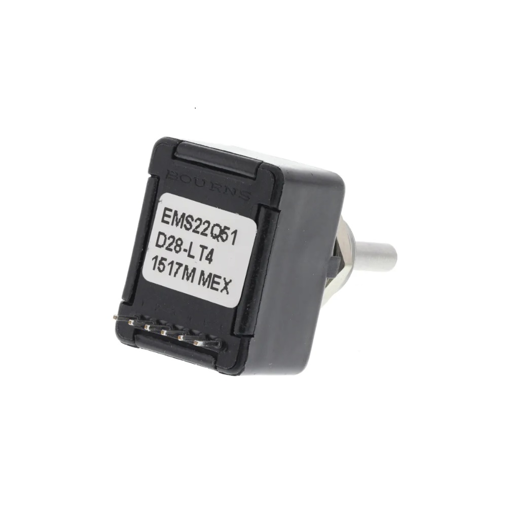 Bourns 256 Pulse Incremental Mechanical Rotary Encoder with a 3.17 mm Plain Shaft (Indexed), Bracket Mount- EMS22Q51-D28-LT4