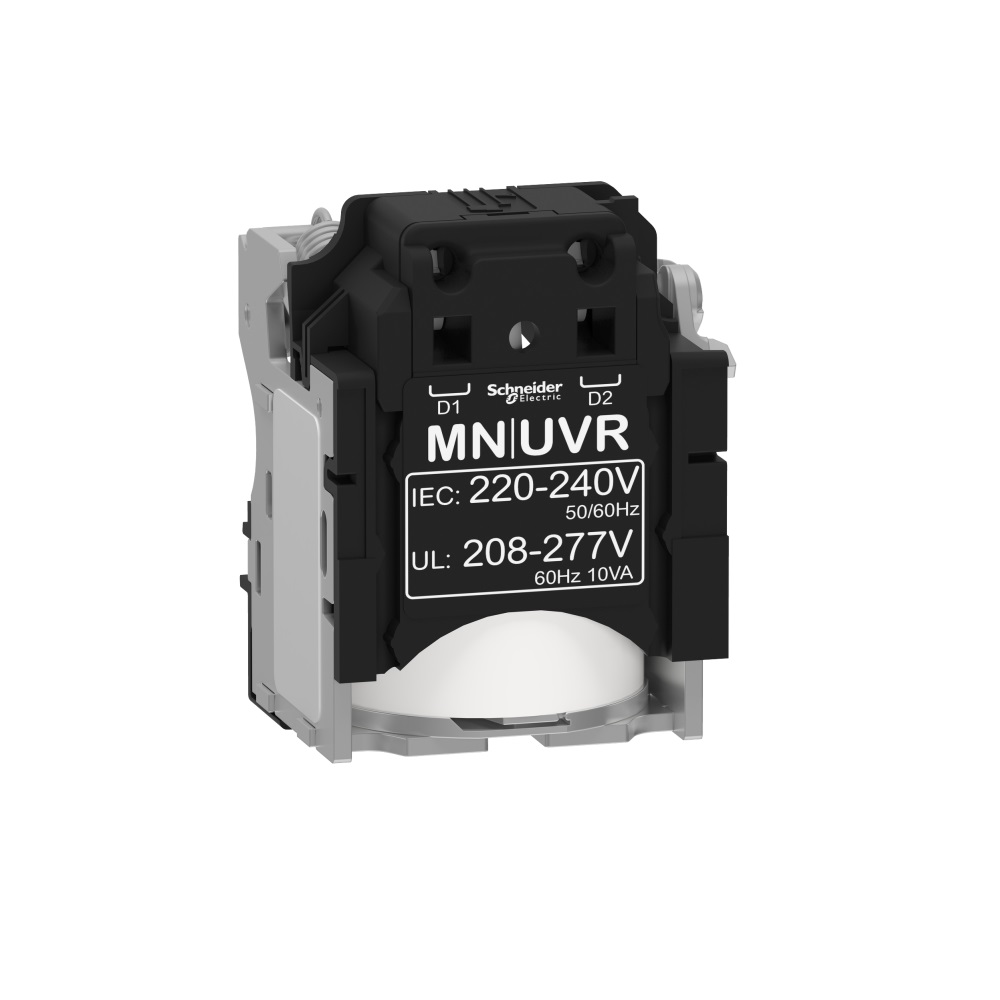 Schneider MN undervoltage release, ComPacT NSX, rated voltage 220/240 VAC 50/60 Hz, 208/277 VAC 60 Hz, screwless spring terminal connections - LV429407